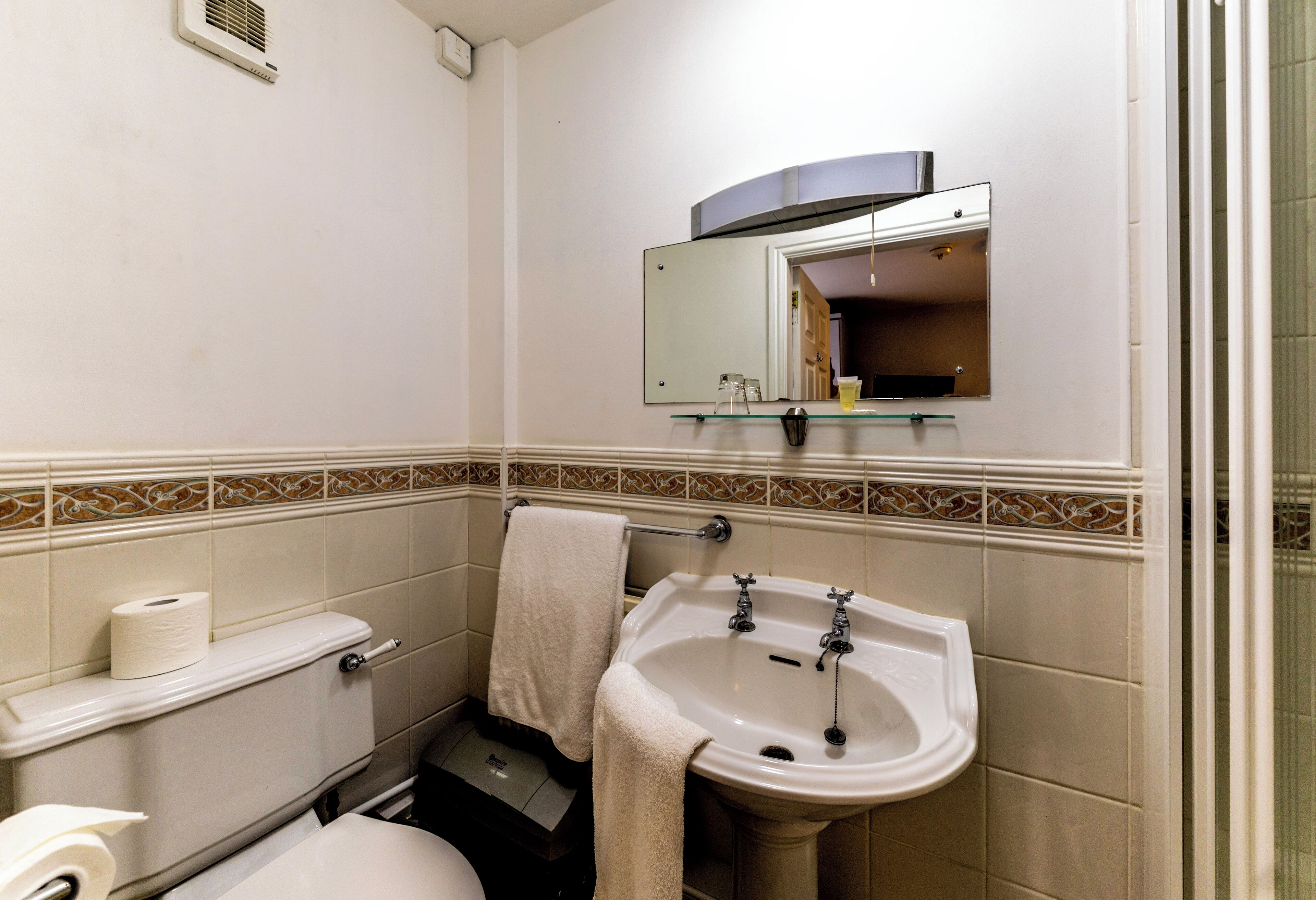 free toiletries, hair dryer, towels