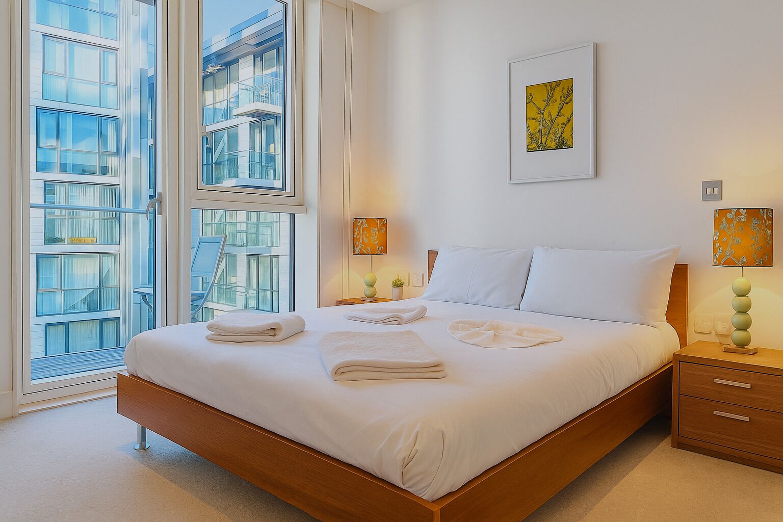 Deluxe appartement, 2 slaapkamers | Een strijkplank/strijkijzer, gratis wifi, beddengoed, rolstoeltoegang