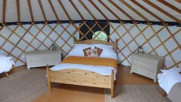 Tente Familiale, plusieurs lits, vue colline | Draps en coton égyptien, literie de qualité supérieure