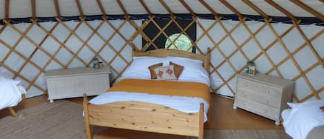 Family Tent, Multiple Beds, Hill View | Egyptian cotton sheets, premium bedding, free rollaway beds, bed sheets