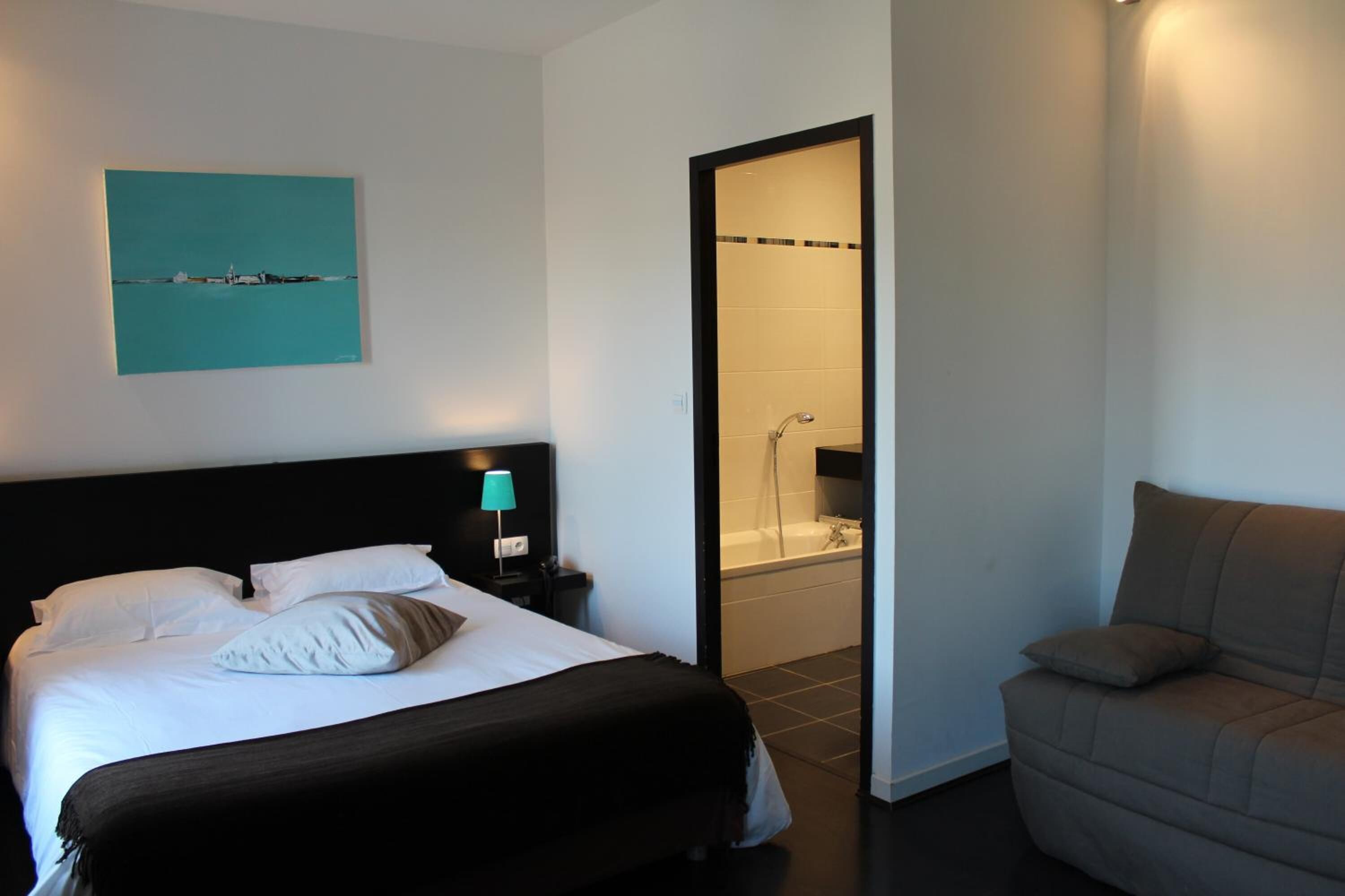 Desk, blackout drapes, soundproofing, rollaway beds