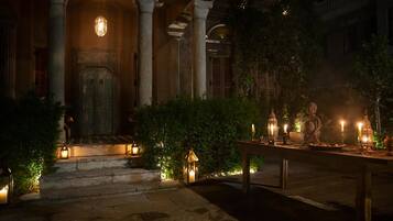 Outdoor banquet area