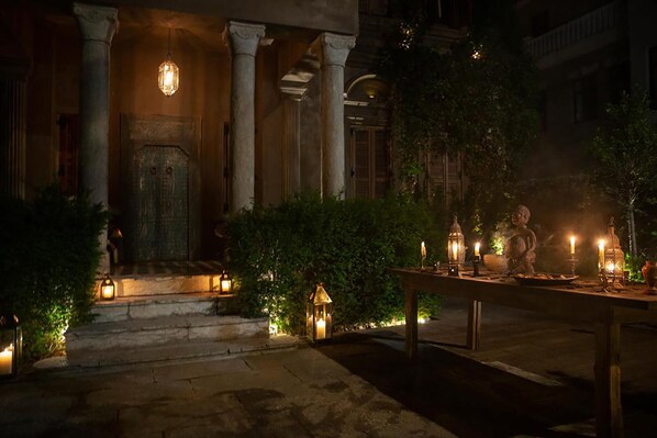 Outdoor banquet area