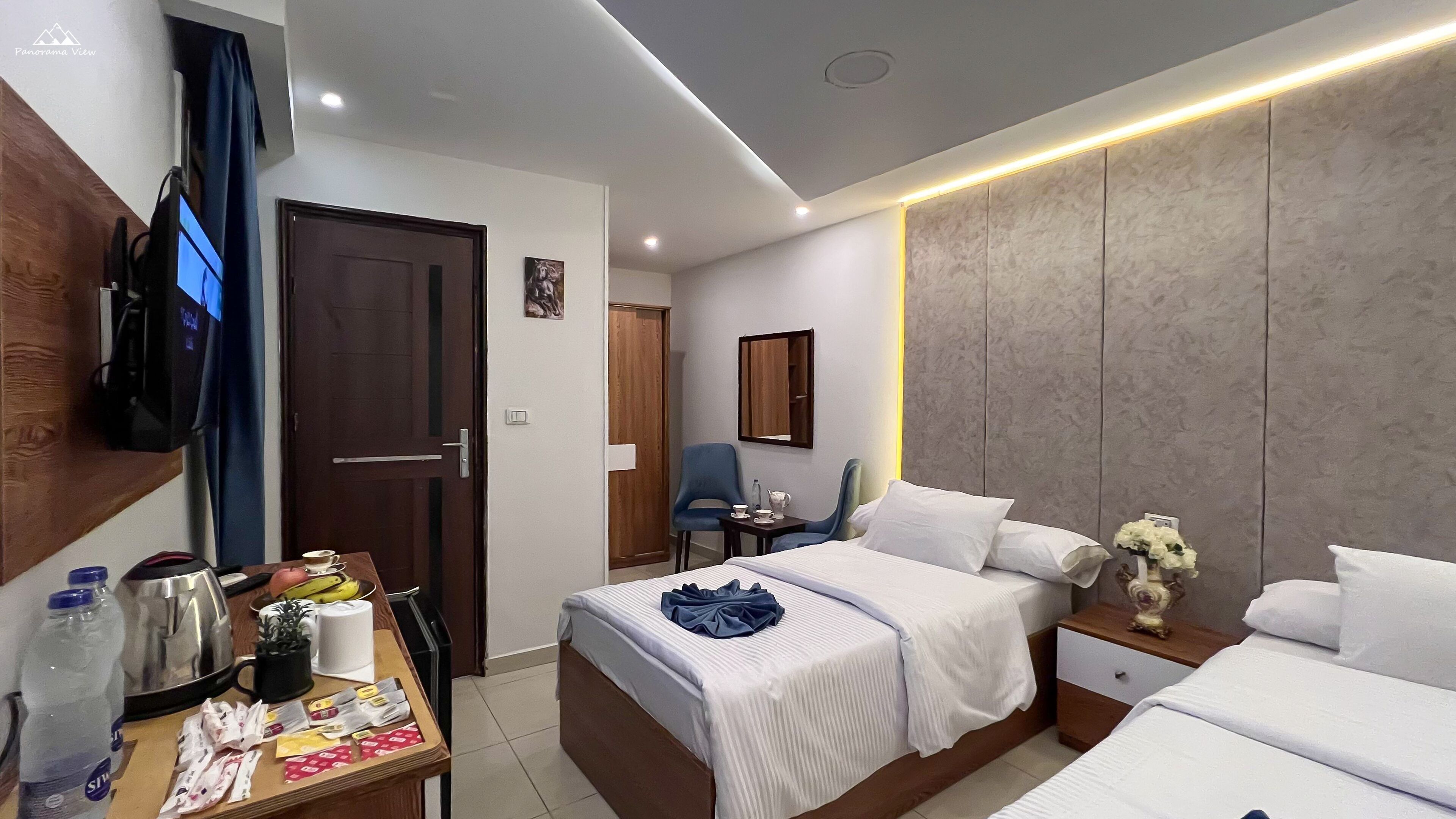 Select Comfort beds, minibar, blackout drapes, iron/ironing board
