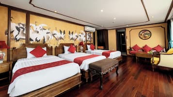 Royal Triple Room, Balcony, Bay View | Premium bedding, minibar, in-room safe, desk