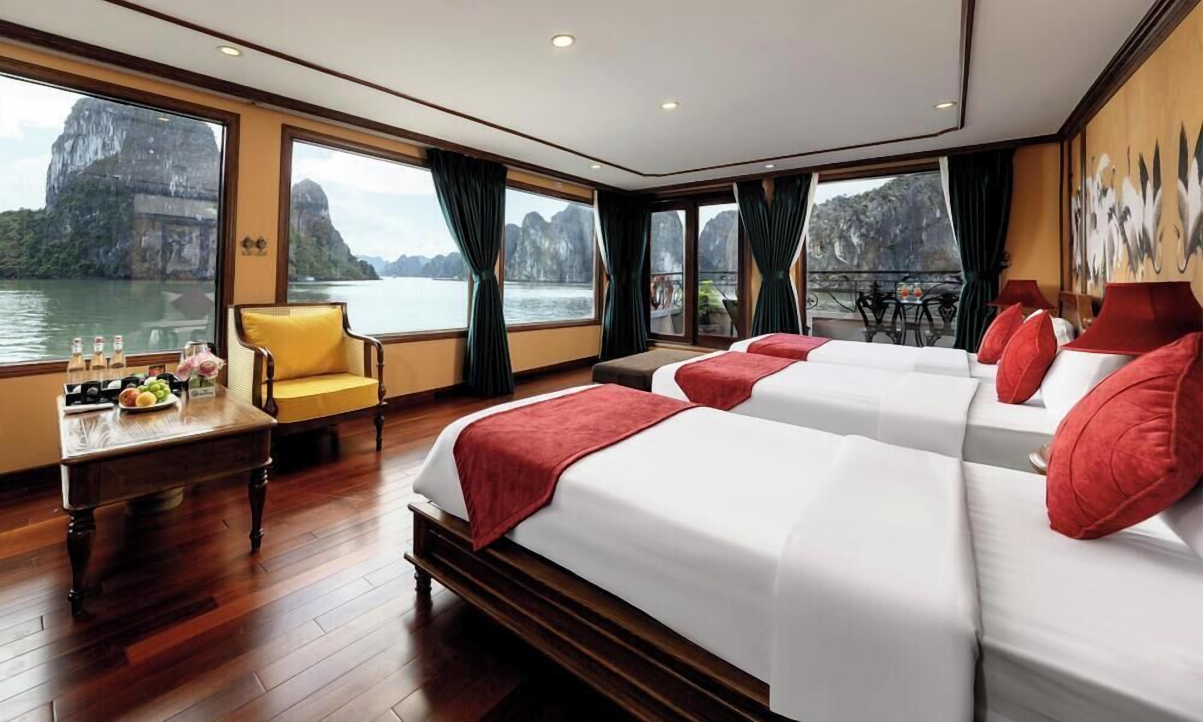 Royal Triple Room, Balcony, Bay View | Premium bedding, minibar, in-room safe, desk