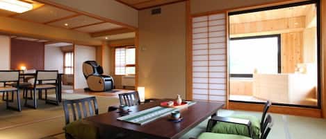 Japanese Style Suite with Private Open-air Bath, Aoba | Down duvets, in-room safe, free WiFi