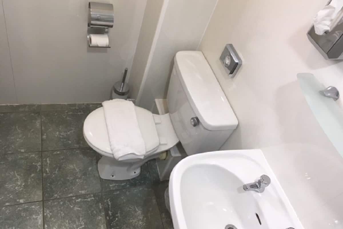 twin room | bathroom | shower, free toiletries, hair dryer, towels