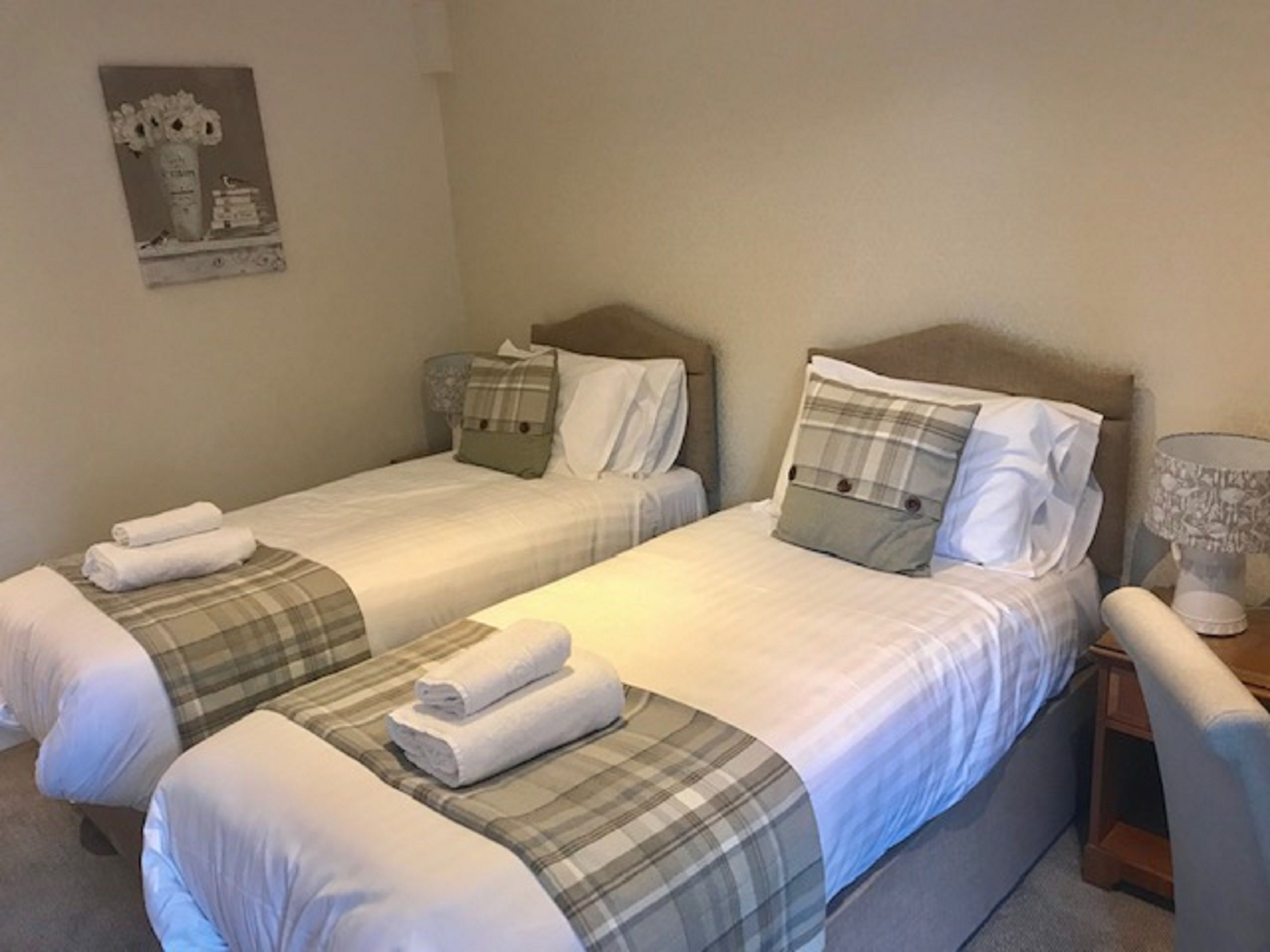 twin room | hypo-allergenic bedding, desk, blackout curtains, iron/ironing board