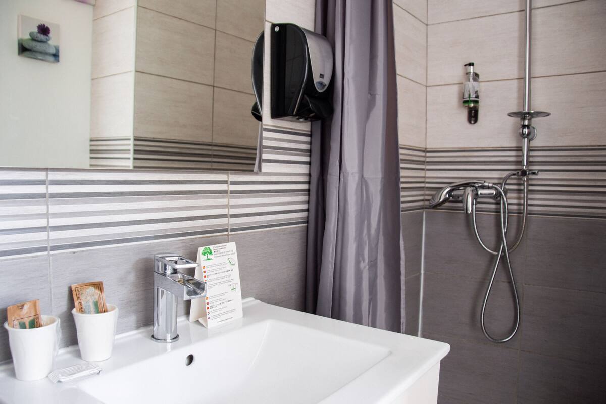 double room | bathroom | hair dryer, towels