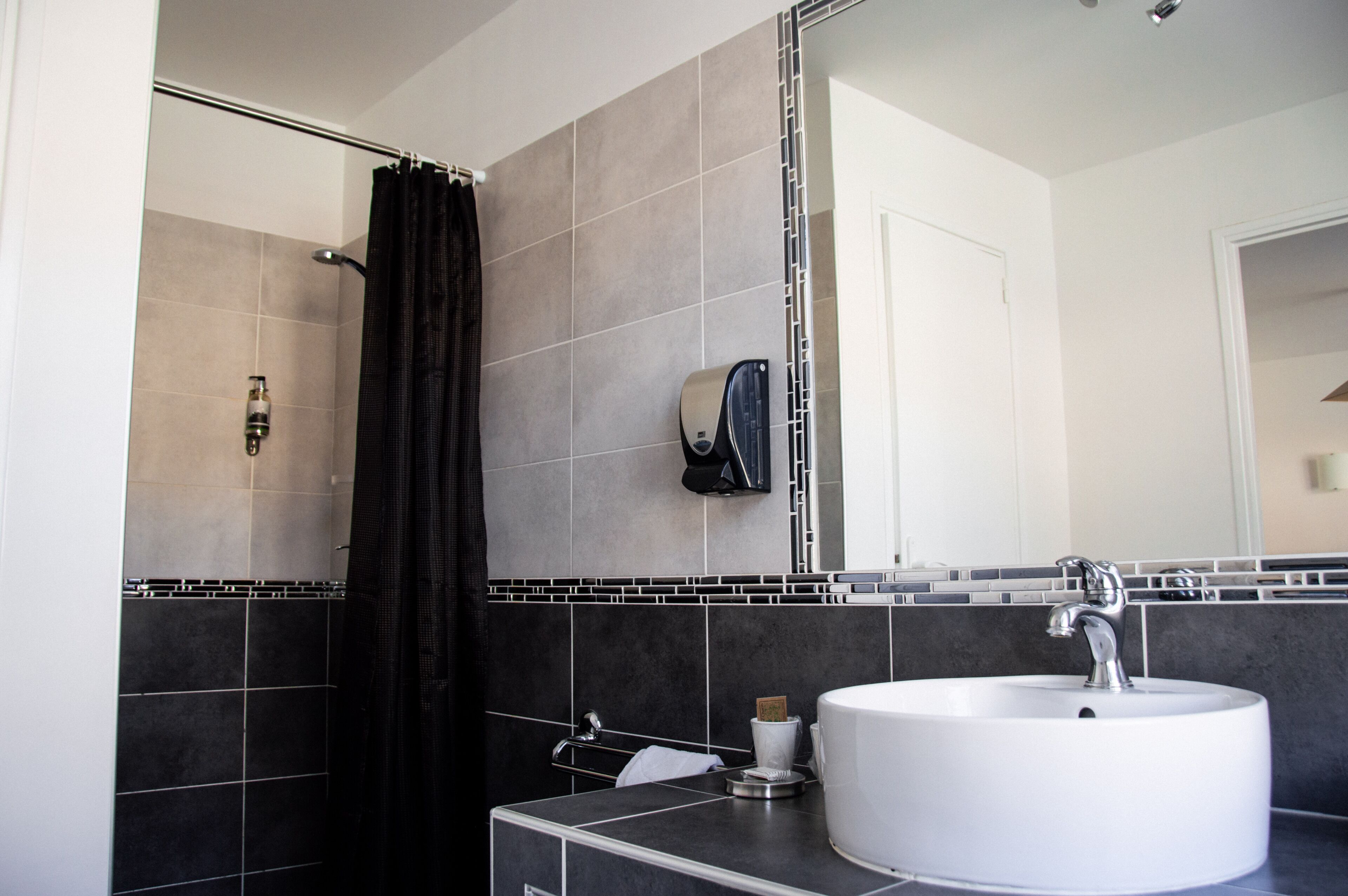 twin room | bathroom | hair dryer, towels