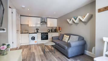 Căn hộ phong cách cổ điển, 1 giường đôi và sofa giường, bếp (Apartment 32) | Khu phòng khách | TV màn hình phẳng