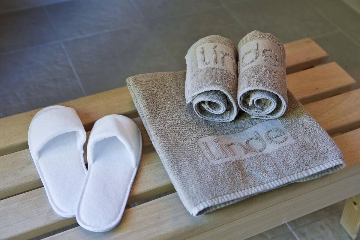 free toiletries, hair dryer, bathrobes, slippers