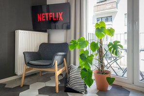 Suite studio Confort, non-fumeur, en face de la plage | Décor unique, ameublement unique, rideaux d’obscurcissement