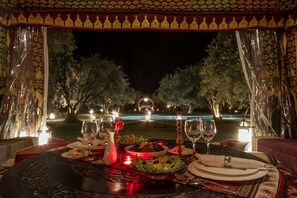 Breakfast, lunch, dinner served; Moroccan cuisine 