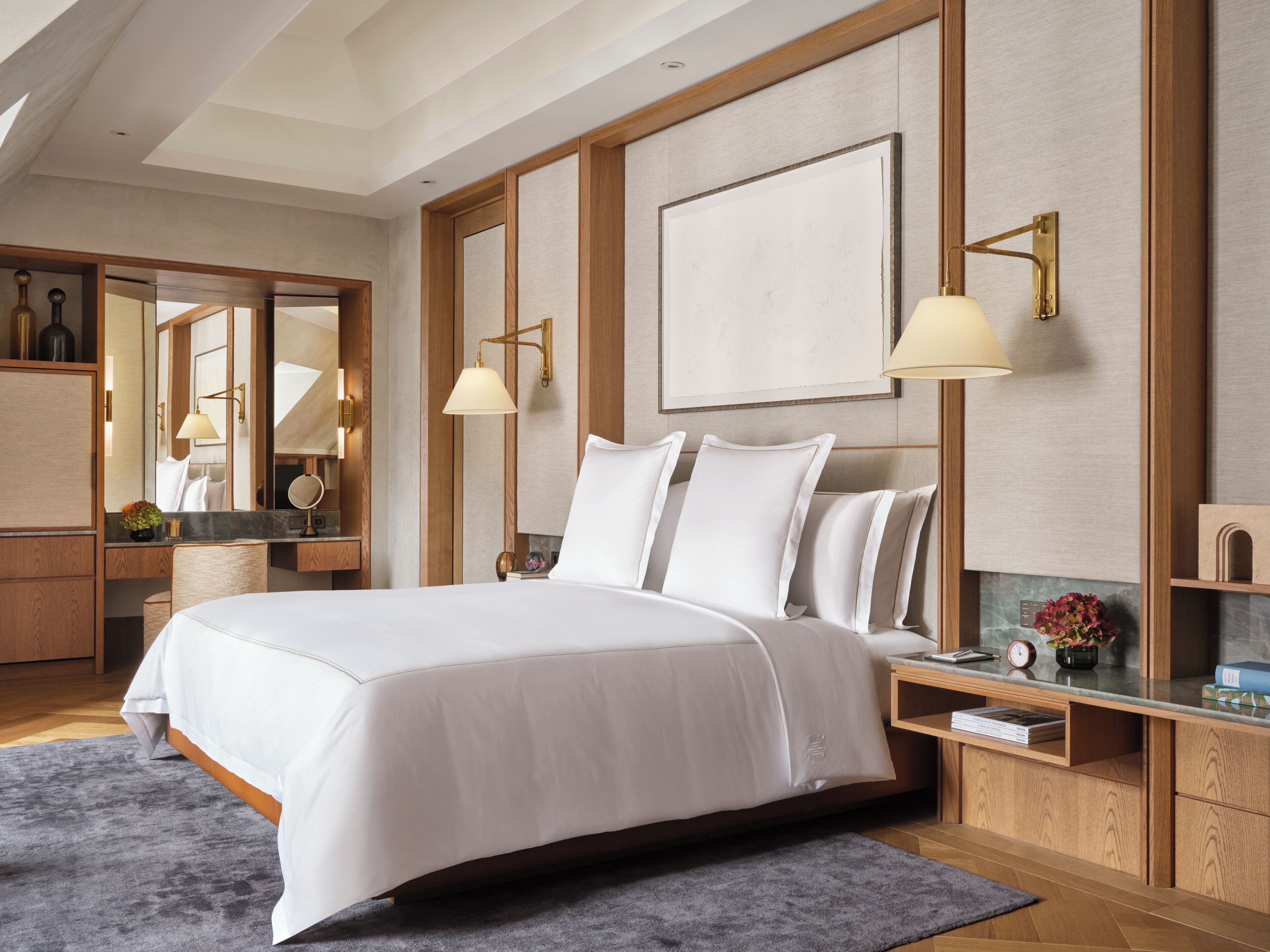 Premium bedding, down comforters, minibar, in-room safe