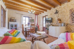 Villa, 4 Bedrooms, Private Pool | Living area | Flat-screen TV, DVD player - Finca Son Pou Virolla (Sa Pobla)
