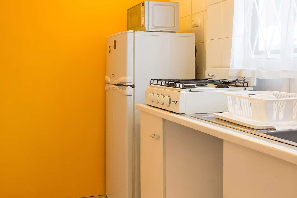 superior apartment, kitchen | private kitchen | fridge, microwave, electric kettle