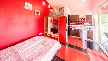 Cottage (Red) | Premium bedding, individually decorated, individually furnished