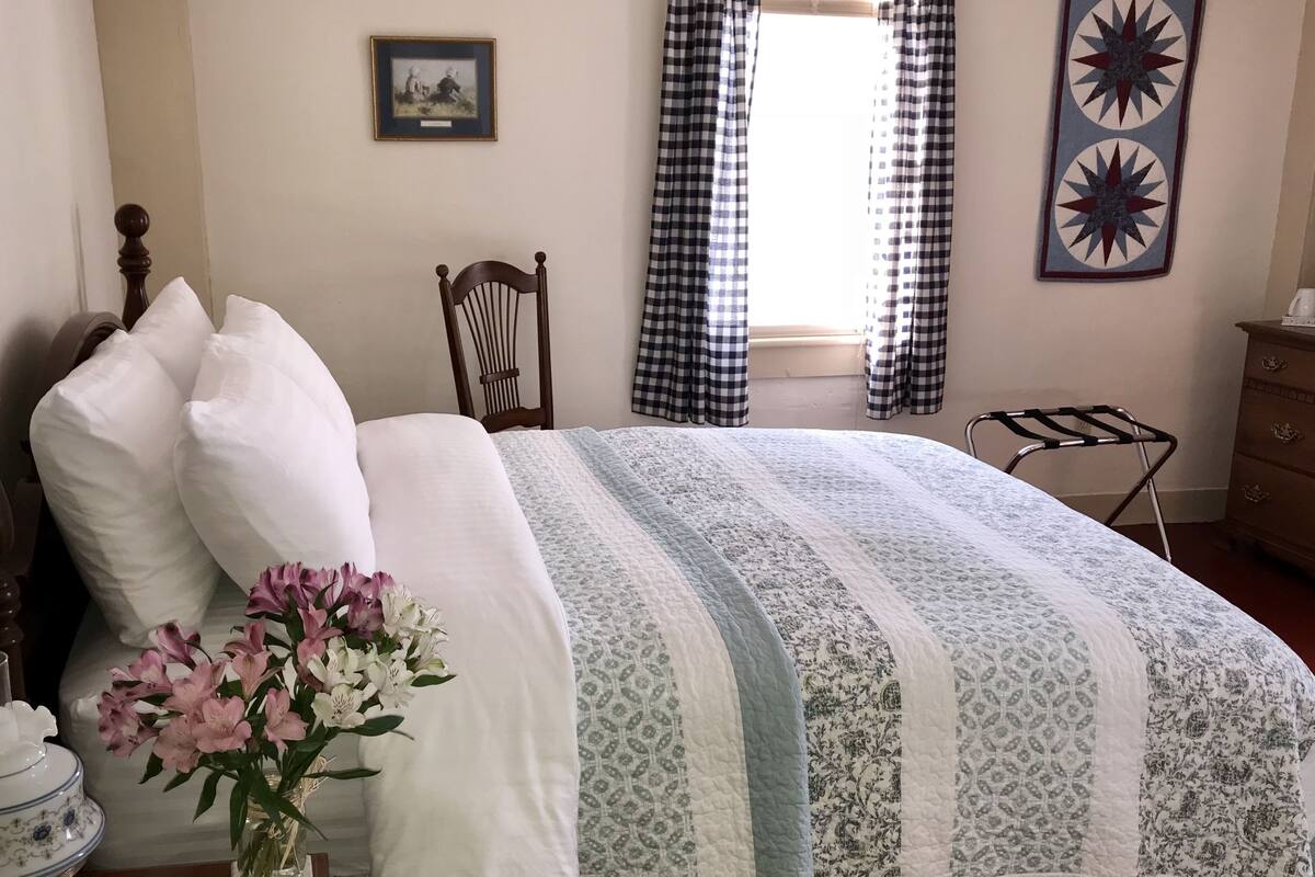 Chambre Confort, 1 grand lit | Literie de qualité, couette en duvet, bureau, fer et planche à repasser