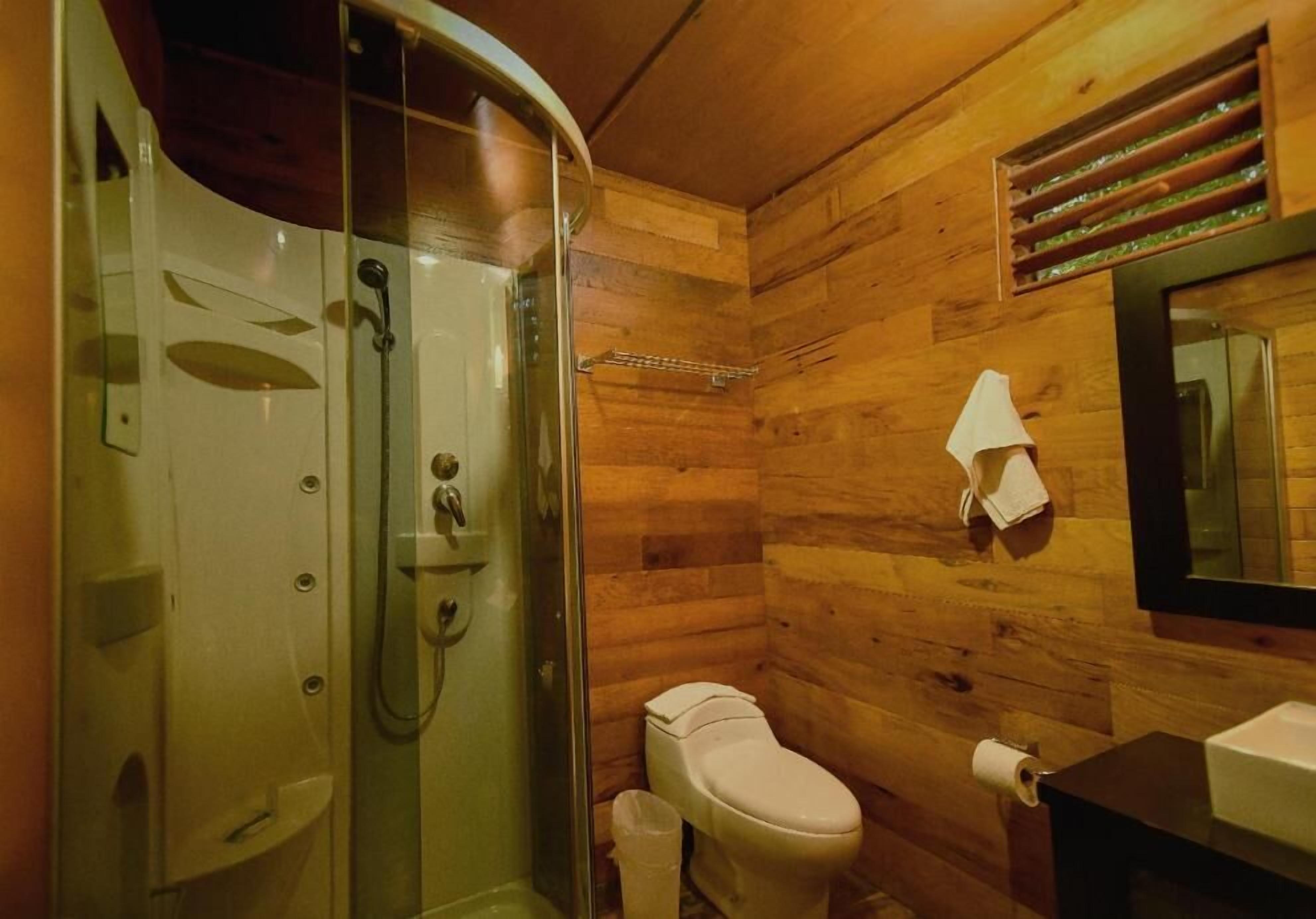 Bathroom | Shower, rainfall showerhead, towels, soap