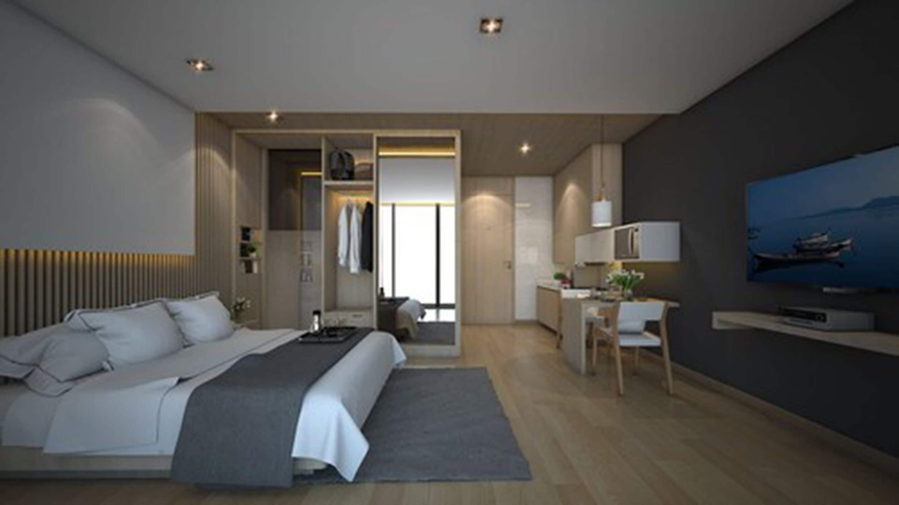 Exclusive Montana Studio King Bedded | Frette Italian sheets, premium bedding, down duvets, Tempur-Pedic beds