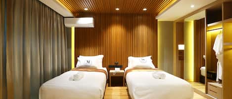Deluxe Room Twin Bedded | Italiaanse Frette-lakens, luxe beddengoed, donzen dekbedden