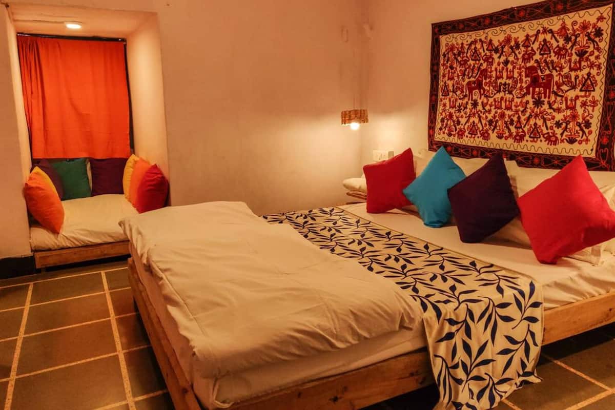 Deluxe Private AC Double Room with Shared Bathroom | Egyptian cotton sheets, premium bedding, in-room safe