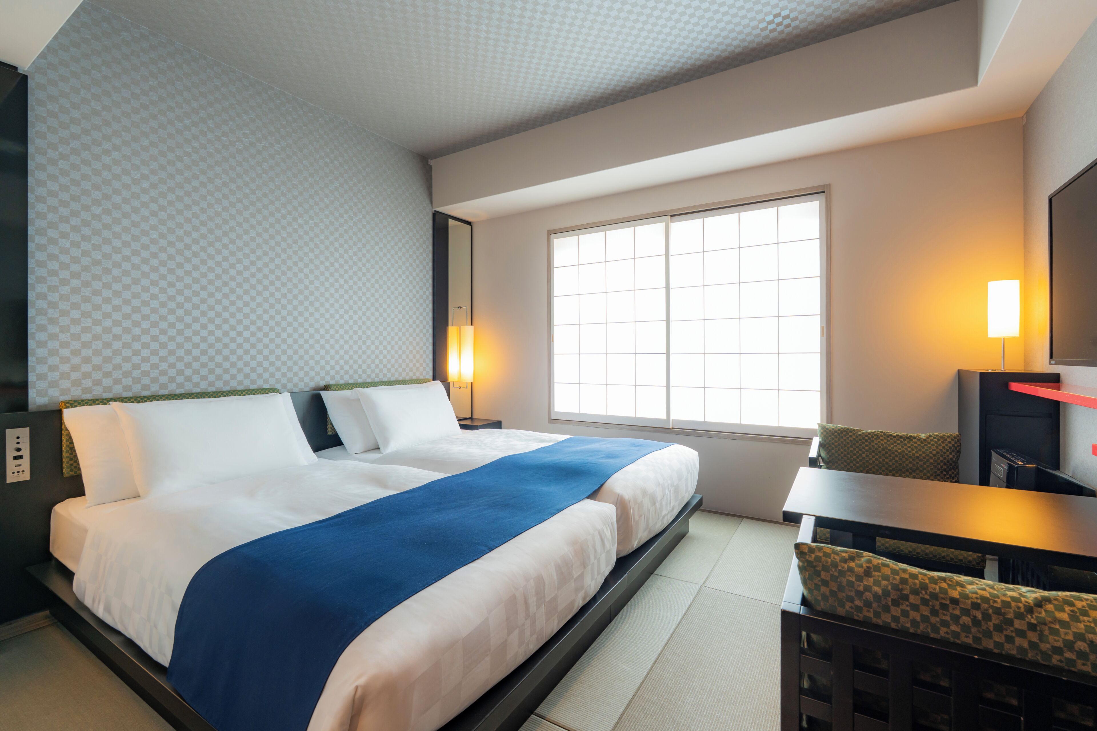 Twin Room | Laptop workspace, blackout drapes, soundproofing
