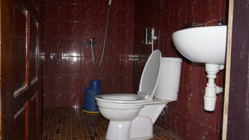 Shower, free toiletries, towels