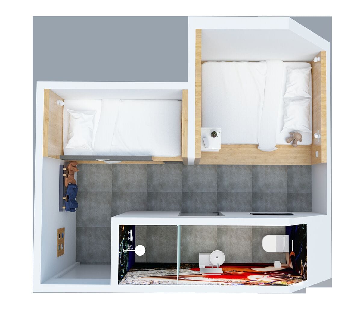 room for 4 (family) | floor plan