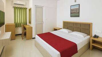 Individually decorated, individually furnished, desk, laptop workspace