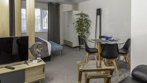 LETS River Court Apartment- Lagom | Living area | Flat-screen TV - River Court Apartments LETS (Cambridge)