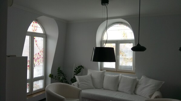 ซิตี้อพาร์ทเมนท์, เตียงควีนไซส์ 1 เตียง และโซฟาเบด | ห้องนั่งเล่น