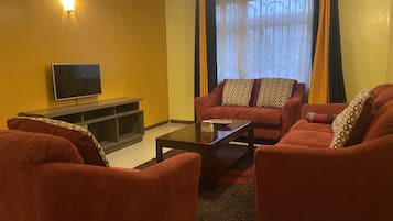 Flat-screen TV, Netflix, pay films