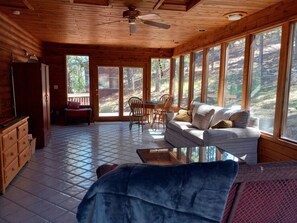 TV, fireplace, DVD player