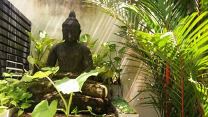 A Buddha statue surrounded by lush greenery. - Almali Luxury Residence (Rawai)