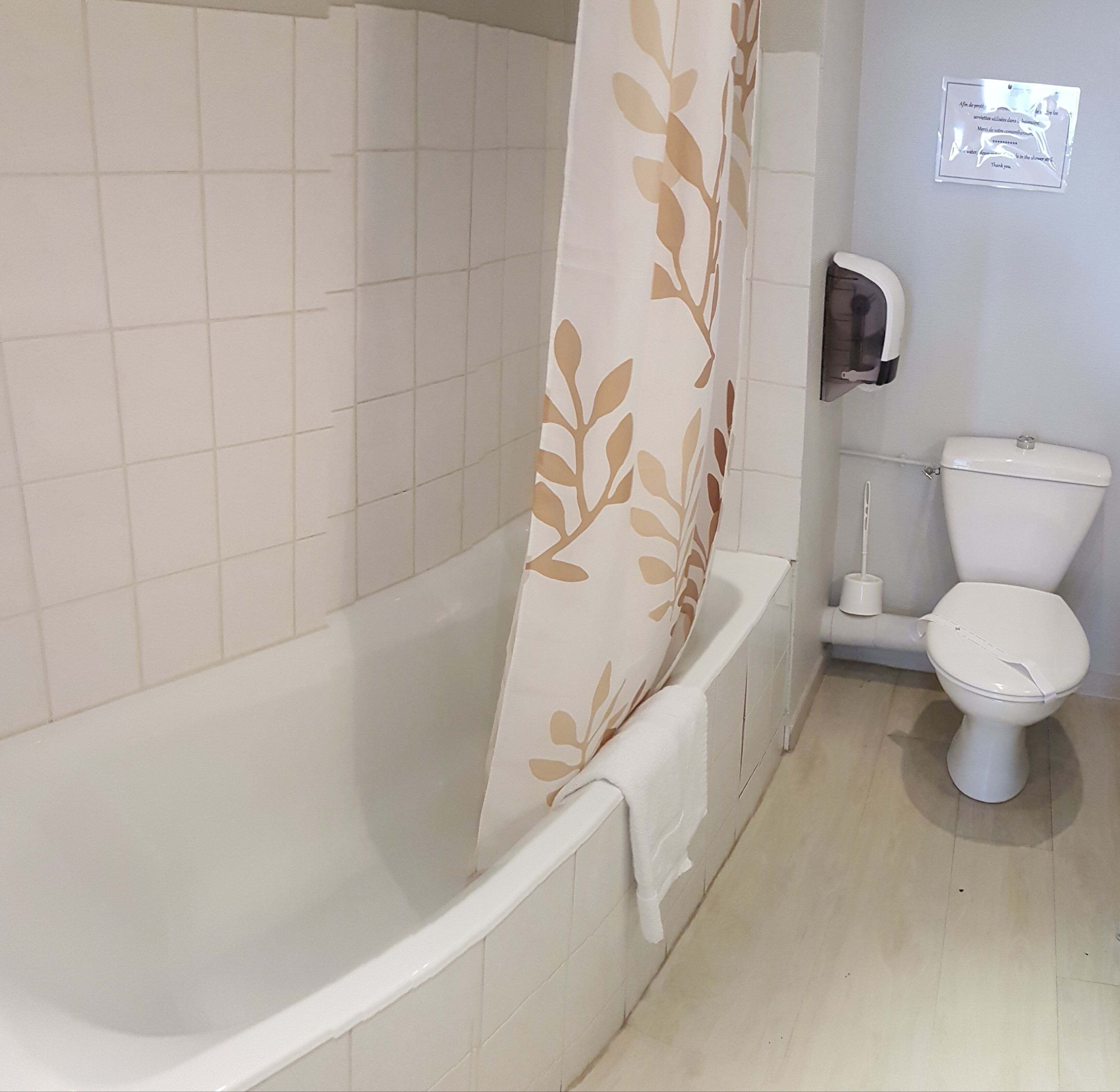 family room | bathroom | shower, hair dryer, towels