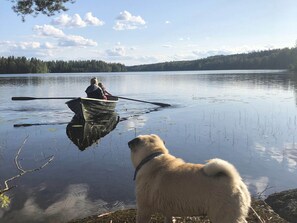Privat strand, roing og fisking