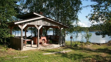 Cabaña económica, sauna, junto al lago | Zona de estar