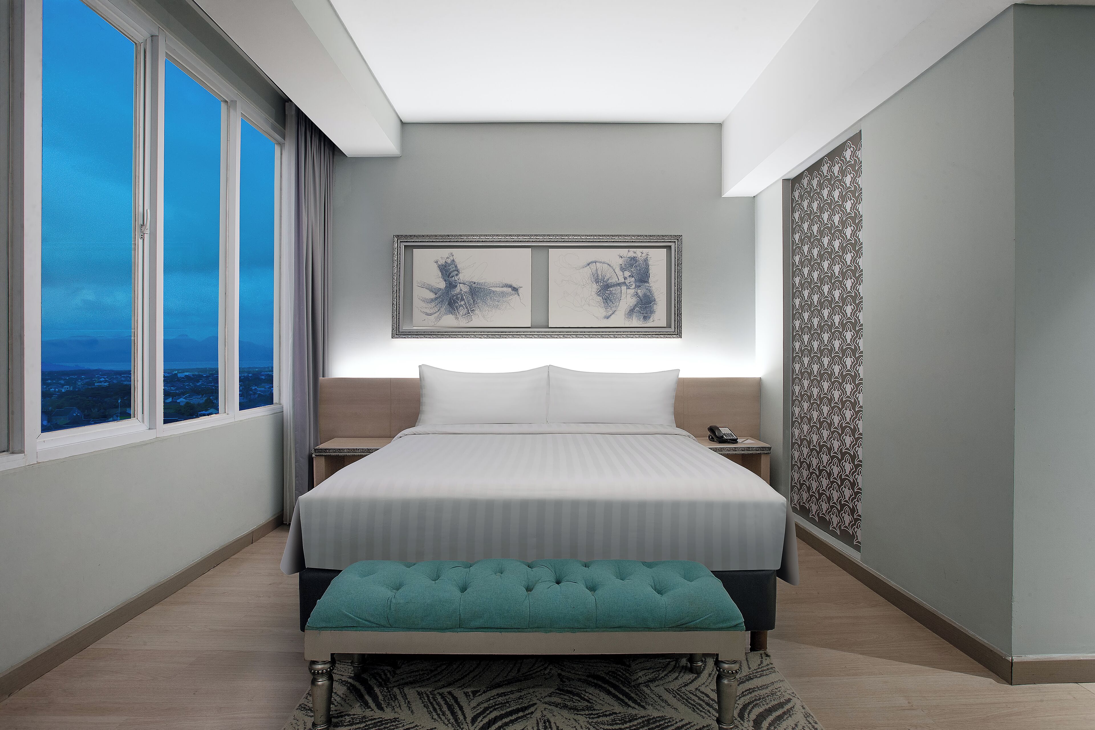 junior suite | premium bedding, in-room safe, desk, laptop workspace