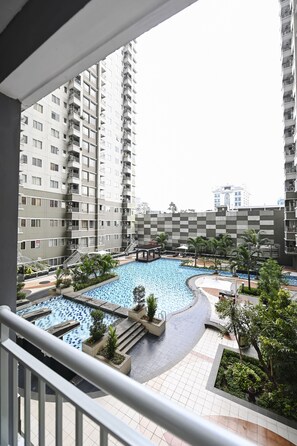 Economy appartement, 2 slaapkamers, uitzicht op de stad | Uitzicht vanaf balkon