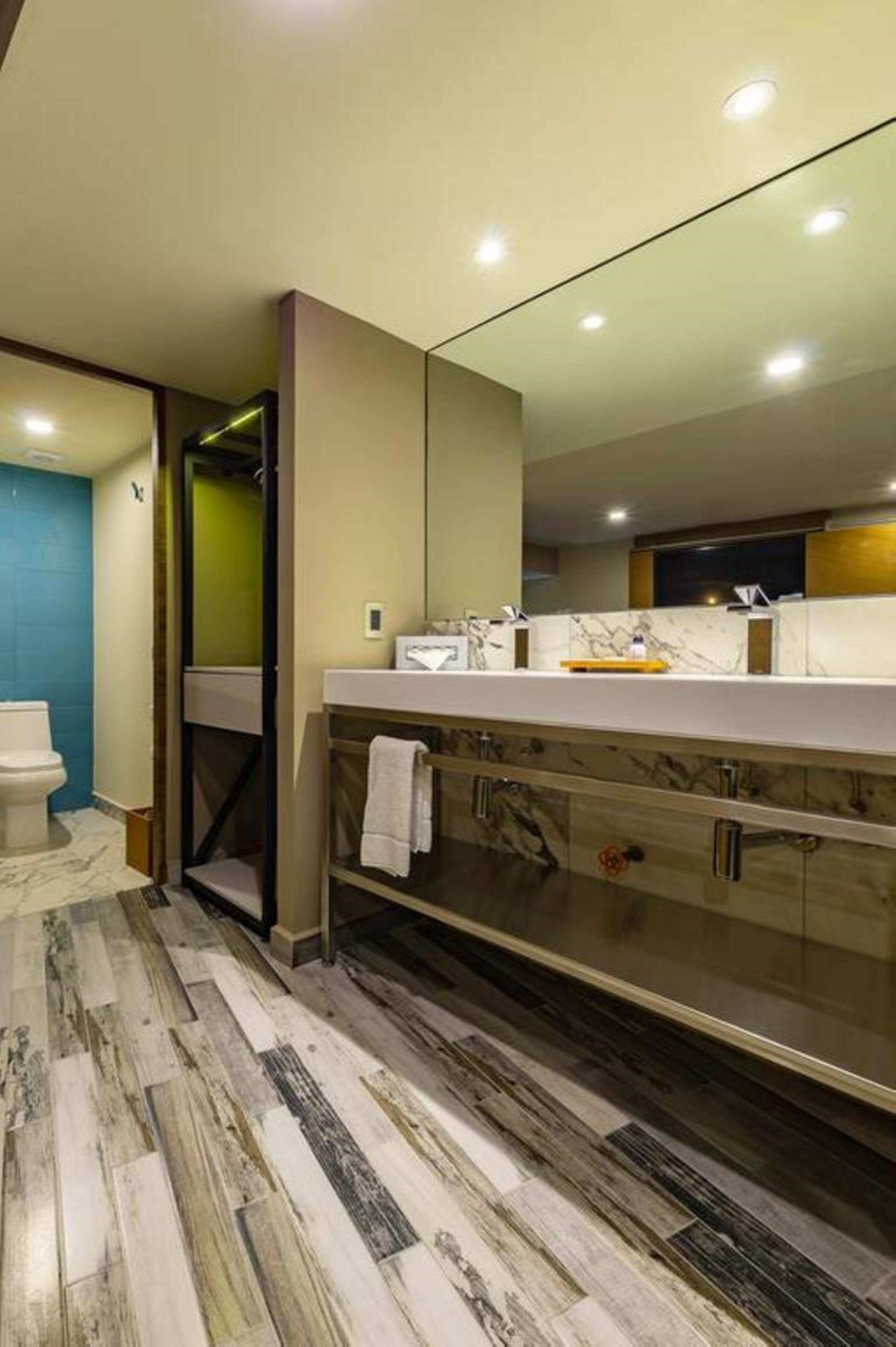 shower, rainfall showerhead, free toiletries, hair dryer