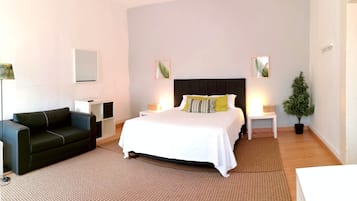 2 bedrooms, premium bedding, memory-foam beds, individually decorated