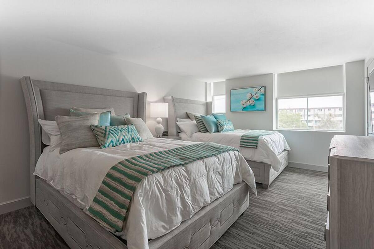 standard suite, 2 queen beds | 1 bedroom, iron/ironing board, free wifi, bed sheets