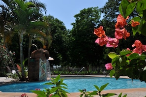 Outdoor pool, pool umbrellas, pool loungers - Pousada Olho D'Água (Bonito)