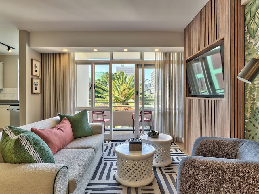 City Apartment, 1 King Bed with Sofa bed, Accessible | Living area | Flat-screen TV