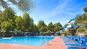 AuĂenpool (je nach Saison geöffnet), Sonnenschirme, LiegestĂŒhle