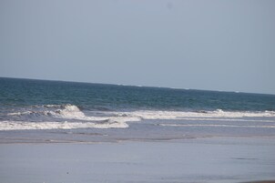 On the beach, fishing