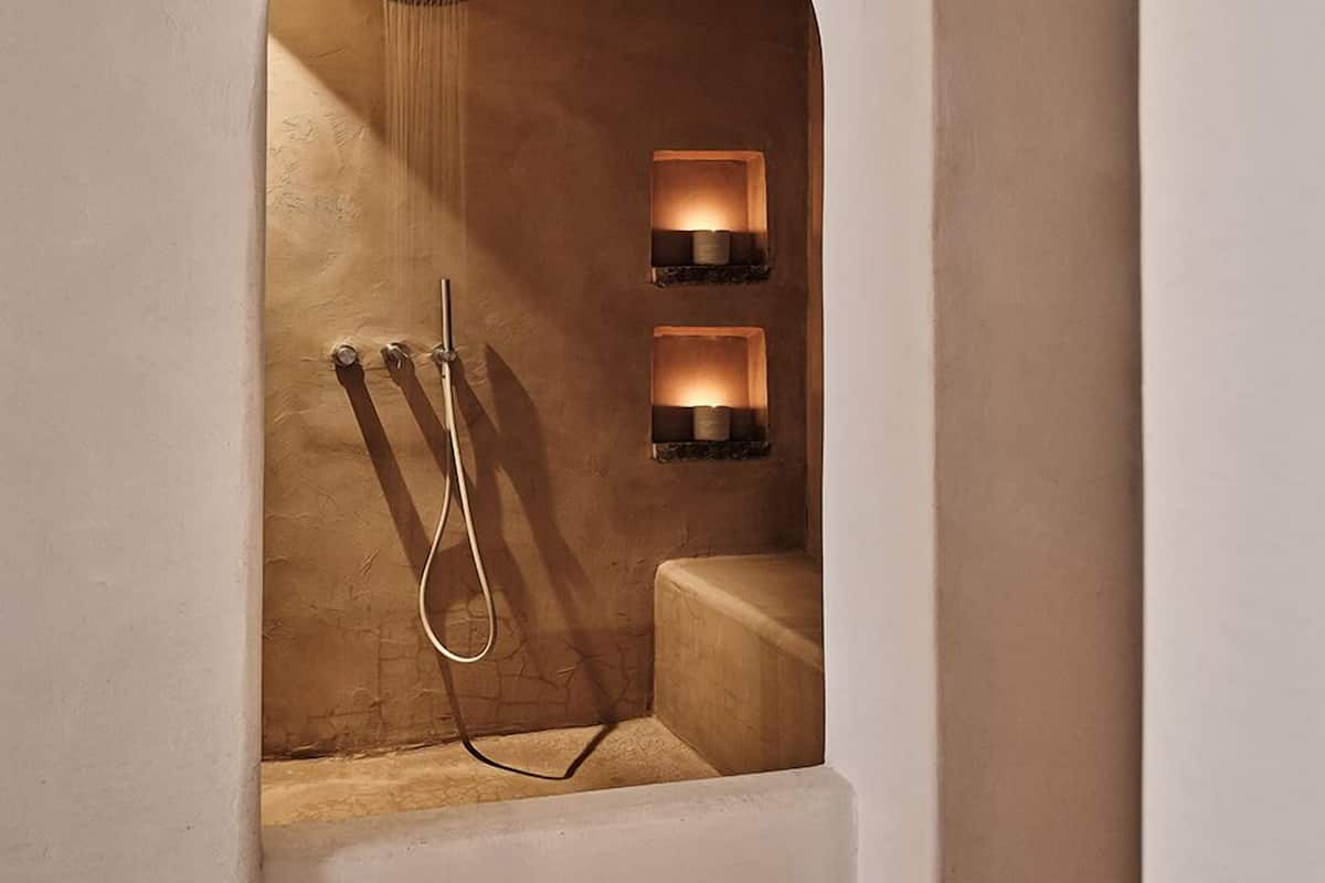 apomero two bedroom suite sea view with private pool | bathroom | shower, rainfall showerhead, designer toiletries, hair dryer